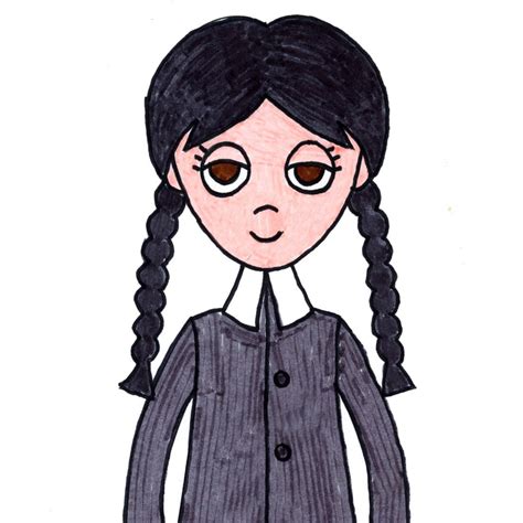 sexy wednesday addams art|easy to draw wednesday addams.